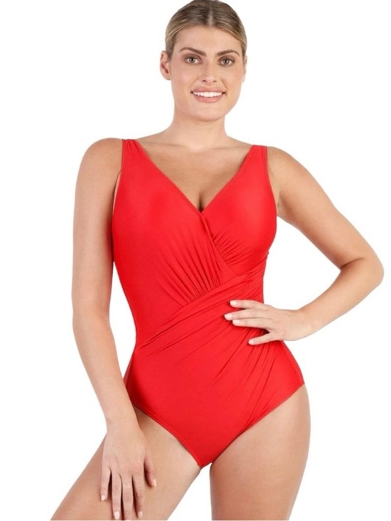 Popilush Other - Popilush Slimming Chic Red Wrap One-Piece Swimsuit